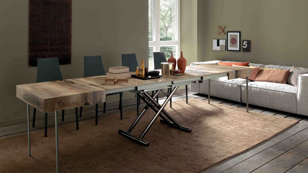 Polyvalent et raffiné : Table basse transformable en table à manger