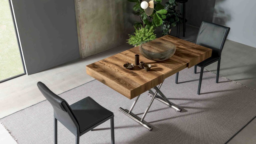Polyvalent et raffiné : Table basse transformable en table à manger