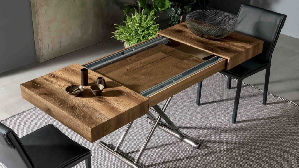 Polyvalent et raffiné : Table basse transformable en table à manger