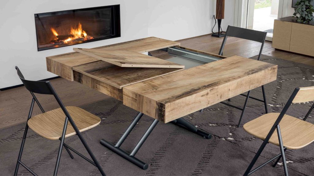 Versatile and Refined: Convertible Coffee Table into Dining Table