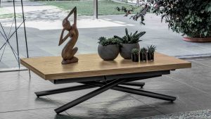 Versatile and Refined: Convertible Coffee Table into Dining Table